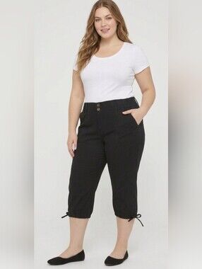 Versatile George black capri Pants, size 20W
